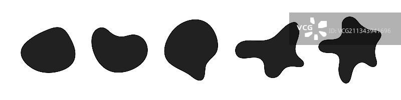 随机抽象液体有机黑色不规则图形图片素材