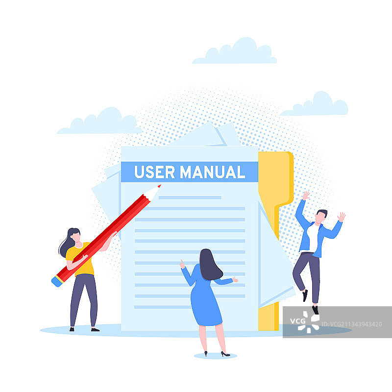 用户手册指南扁平风格设计图片素材