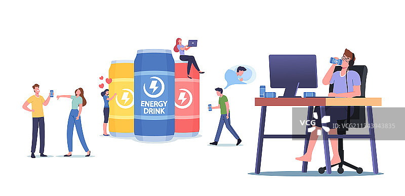 喝能量饮料的人们图片素材