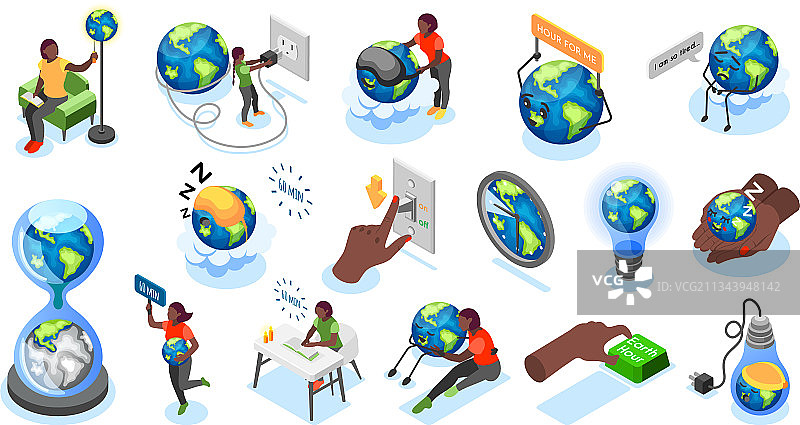 地球一小时合集图片素材