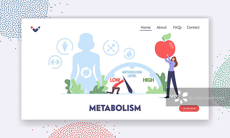 微型人类代谢着陆页模板图片素材
