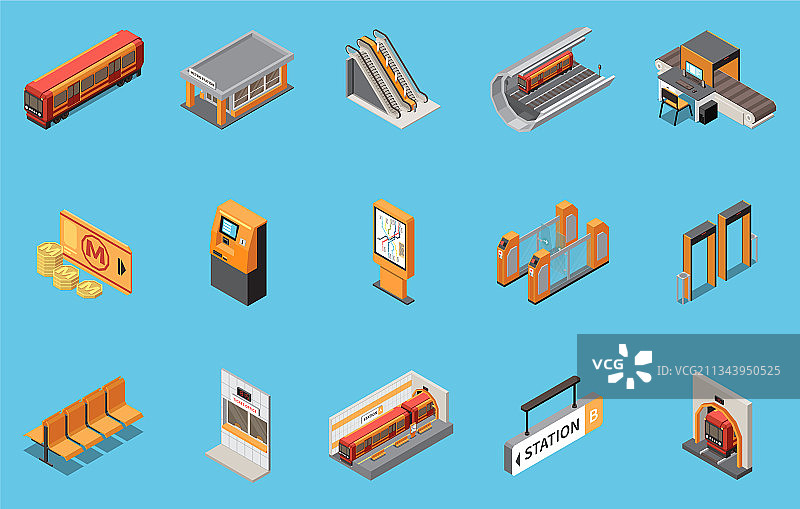 2.5D地铁场景图片素材