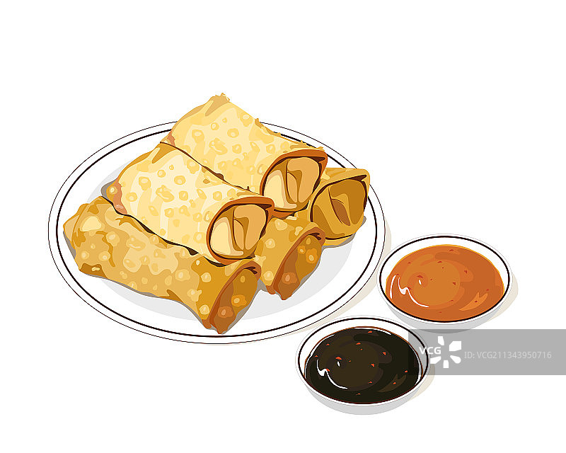 炸五香肉卷图片素材