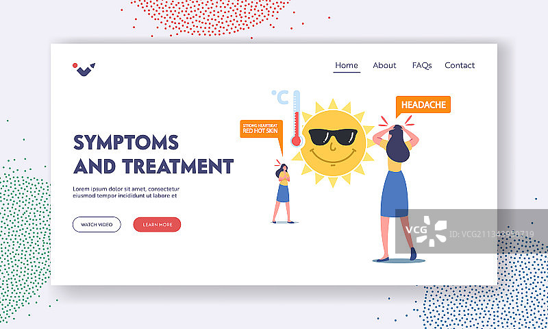 中暑症状和治疗引导页图片素材