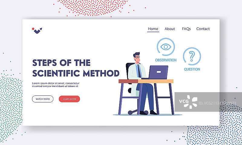 科学方法步骤着陆页模板图片素材