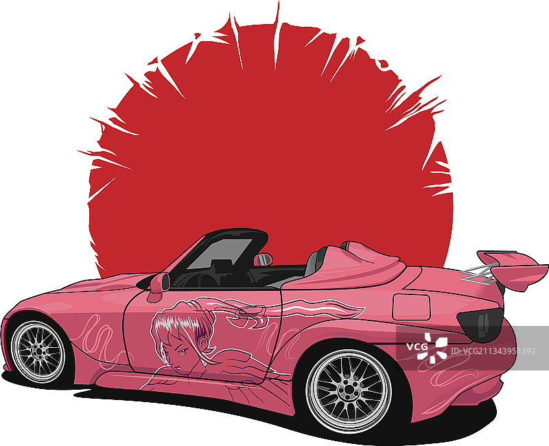 粉色跑车图片素材