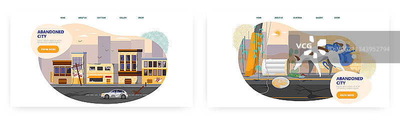 废弃城市着陆页网站banner图片素材