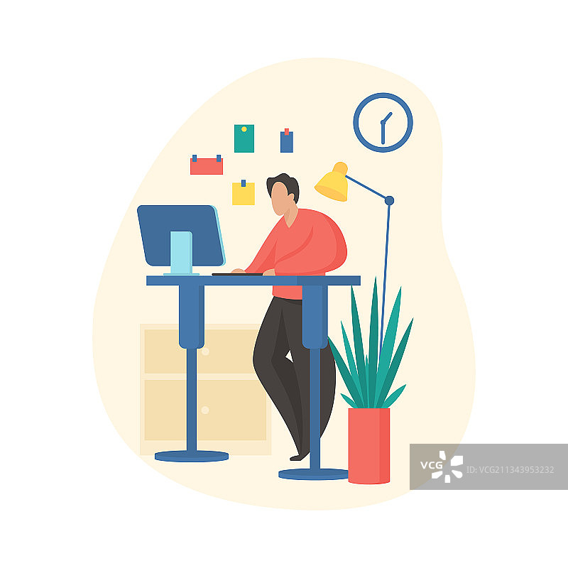 男人在电脑前工作，负责配送负载图片素材