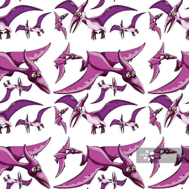卡通恐龙无缝图案图片素材