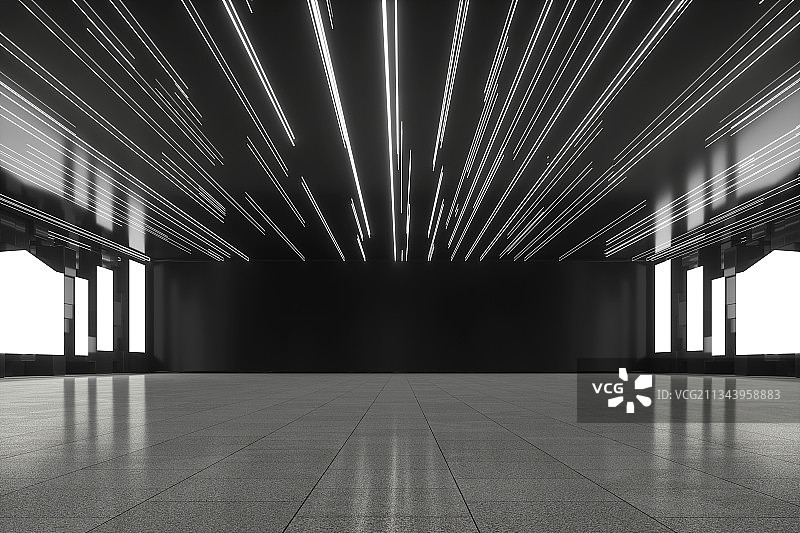 3D现代简洁水泥空间背景图片素材