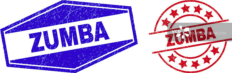 圆形和六边形尊巴健身徽章图片素材