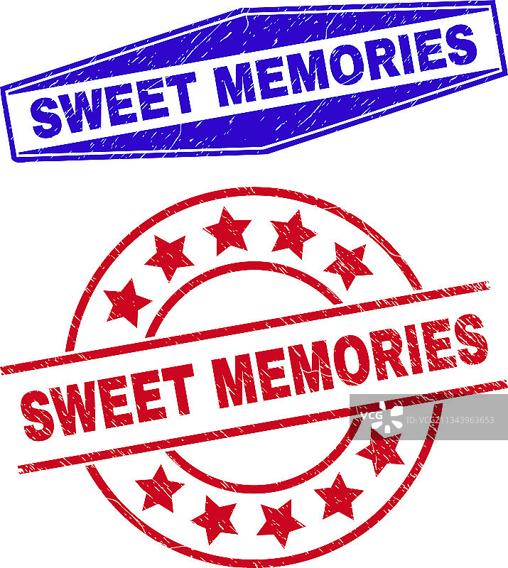 圆形腐蚀的甜蜜回忆徽章图片素材