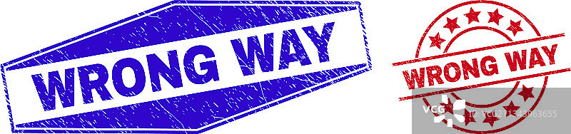 圆形方向错误警示印章图片素材