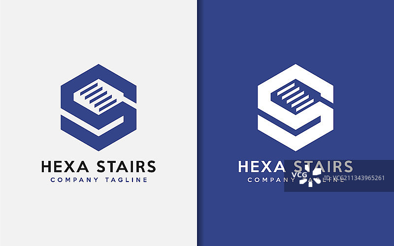 带有六边形几何形状的首字母S设计图片素材