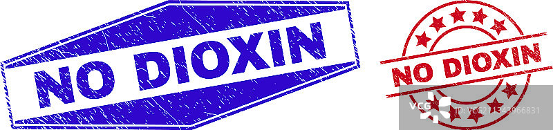 圆形和六边形二恶英禁用纹理徽章图片素材