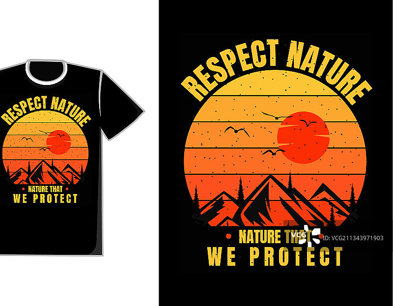 t恤剪影山自然日落图片素材