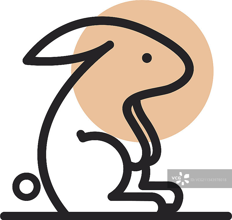 单线兔子logo图片素材
