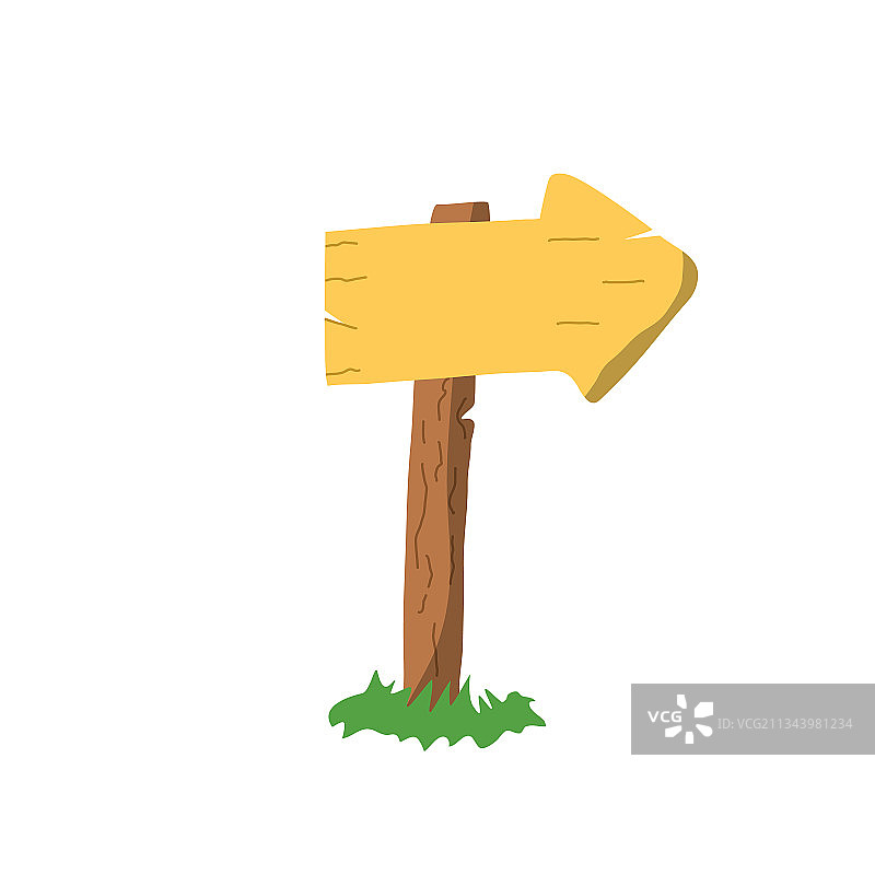 木制方向指示牌扁平设计图片素材