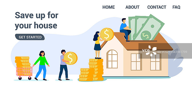 攒钱买房或家庭储蓄图片素材