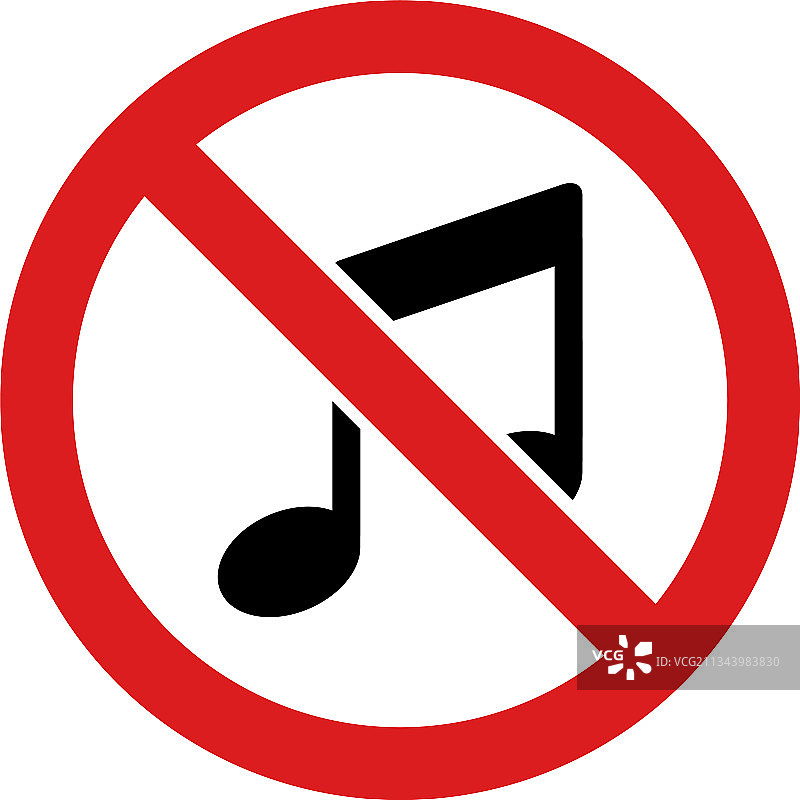 禁止音乐扁平图标图片素材