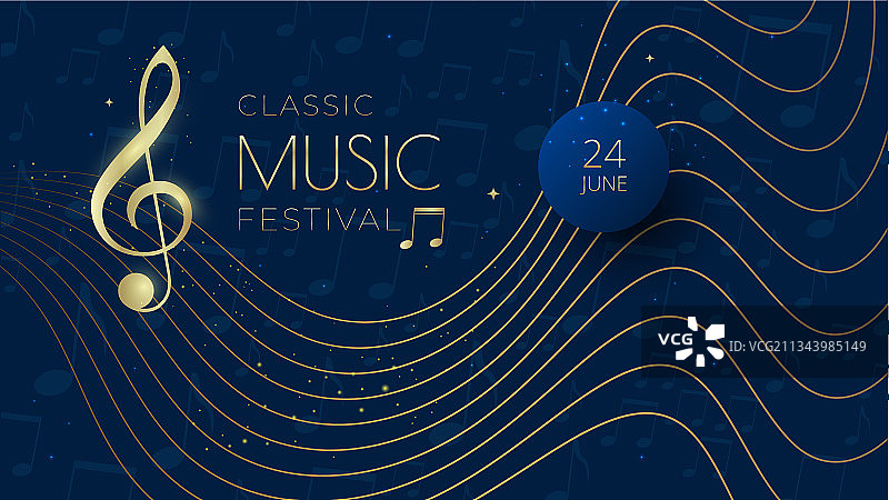 带音符高音谱号的音乐节背景图片素材