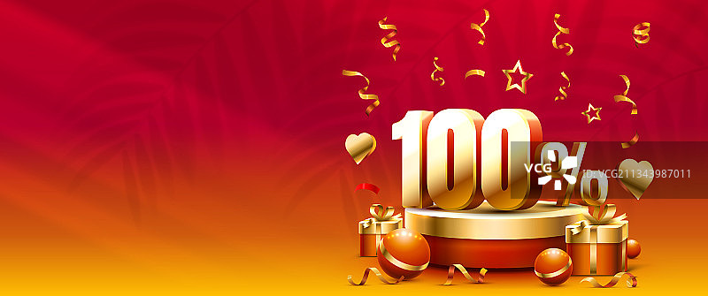 高达100的促销banner宣传单礼品图片素材