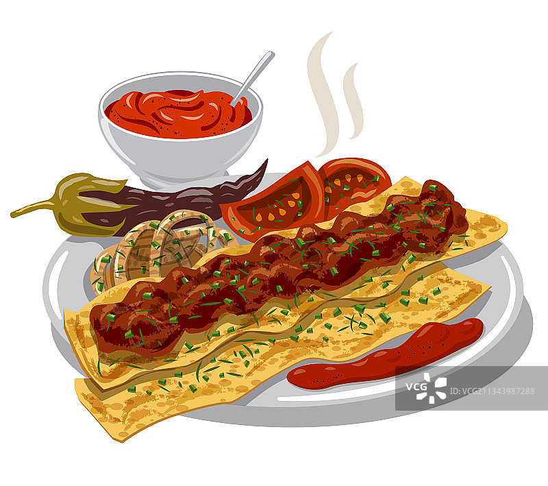 传统土耳其阿达纳烤肉图片素材