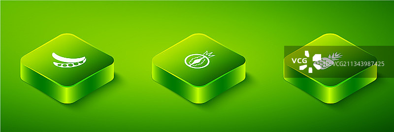 2.5D西红柿菠萝和青豆图片素材