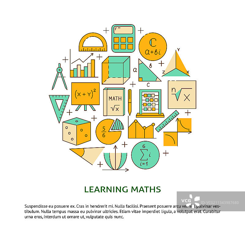 数学学习banner，带文本框图片素材