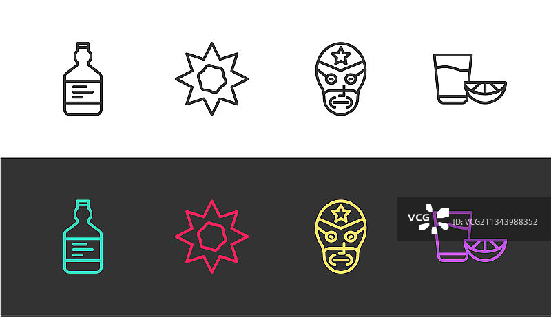 龙舌兰酒瓶墨西哥摔跤手banner图片素材