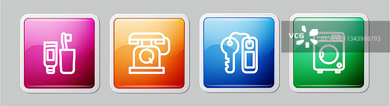 牙刷牙膏电话线条图片素材