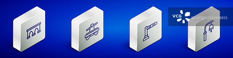 2.5D火车轨道桥梁手摇车图标图片素材