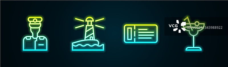 船长船只与灯塔巡游图片素材