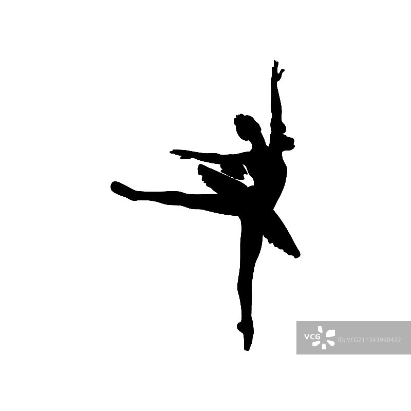 芭蕾舞女孩剪影图片素材