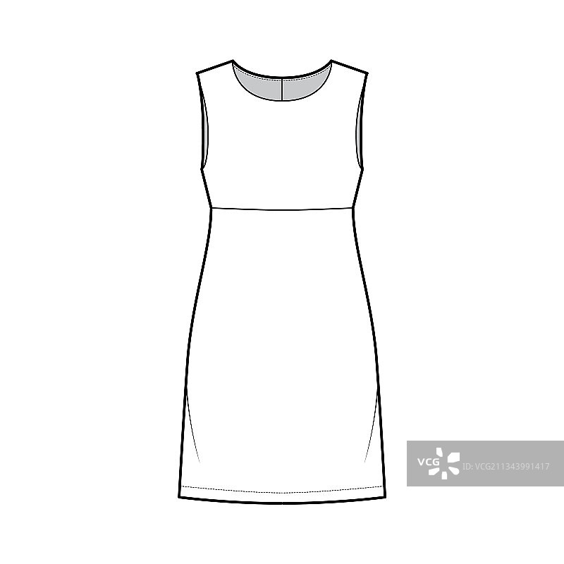 帝国风连衣裙款式设计图片素材