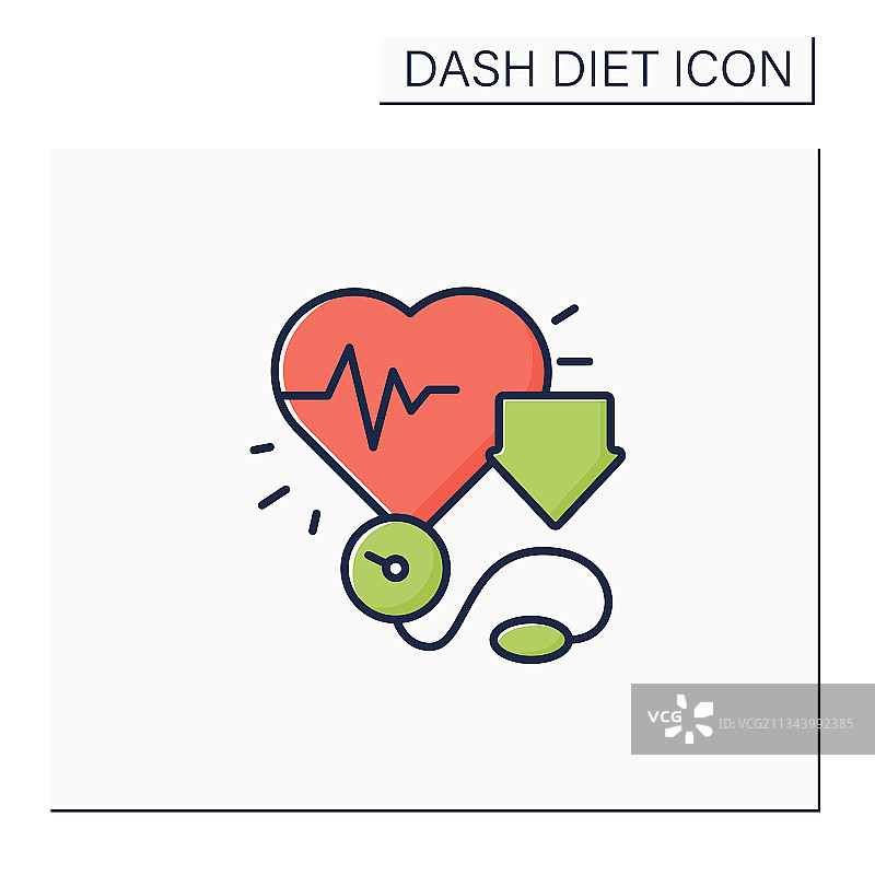 降低血压彩色图标图片素材
