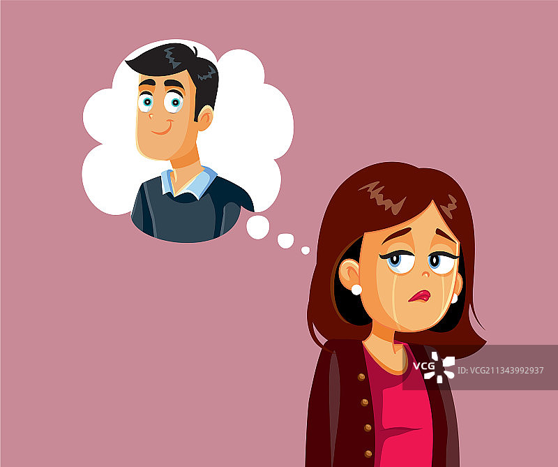 悲伤哭泣的女人想着她的爱人图片素材