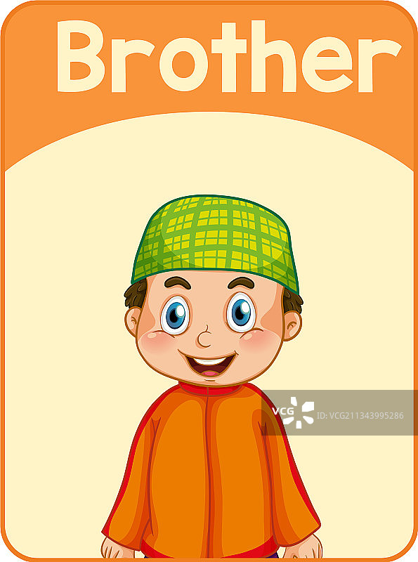 英语教育单词卡：兄弟图片素材