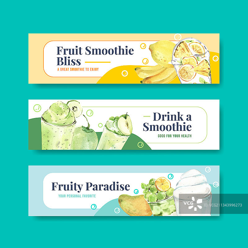 水果冰沙概念banner模板图片素材