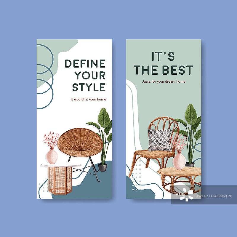 Jassa家具概念宣传单模板图片素材