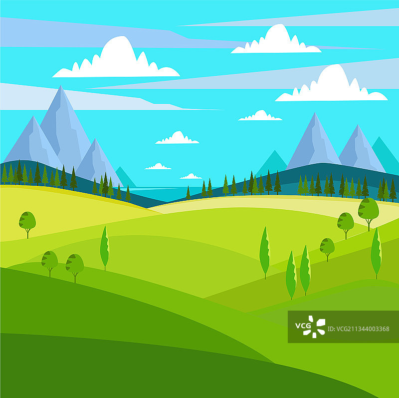 美丽的夏天的风景图片素材