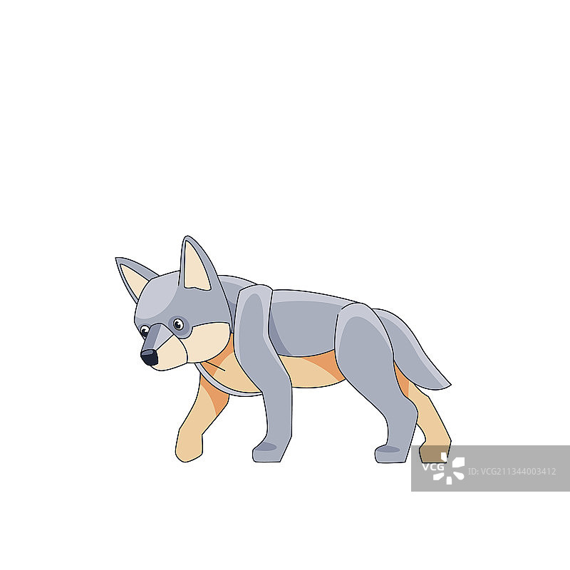 寻找猎物的幼狼卡通图片素材