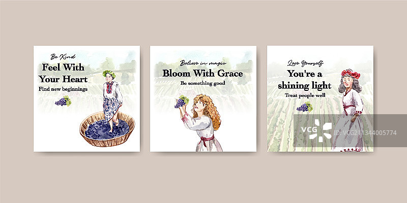 葡萄酒庄园概念广告模板图片素材