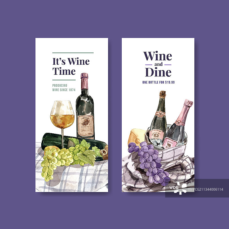 葡萄酒庄概念设计宣传单模板图片素材
