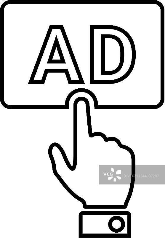 点击付费广告轮廓图标图片素材