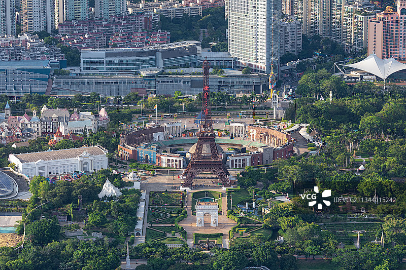 深圳旅游景点世界之窗航拍图片素材