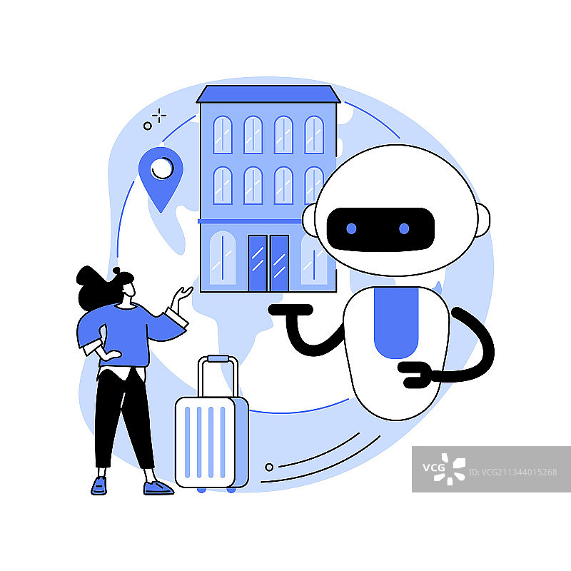 智能酒店业抽象概念图片素材