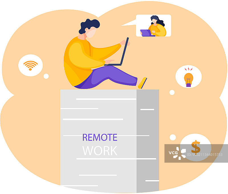 远程在线会议视频通话聊天图片素材