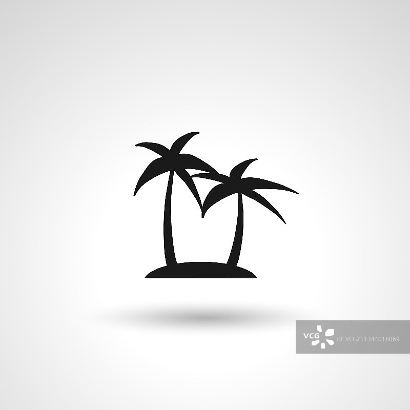 棕榈树海岛标志简约隔离图标图片素材