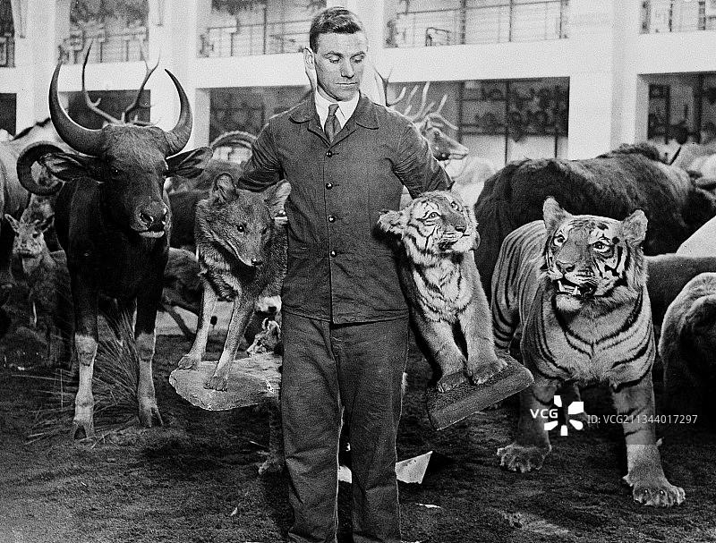 男子携带毛绒玩具图片素材